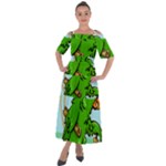 Parrot Hat Cartoon Captain Shoulder Straps Boho Maxi Dress 
