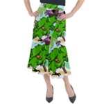 Parrot Hat Cartoon Captain Midi Mermaid Skirt
