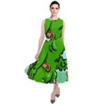 Parrot Hat Cartoon Captain Round Neck Boho Dress