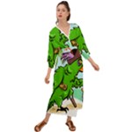Parrot Hat Cartoon Captain Grecian Style  Maxi Dress
