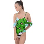 Parrot Hat Cartoon Captain Drape Piece Swimsuit