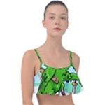 Parrot Hat Cartoon Captain Frill Bikini Top