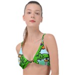 Parrot Hat Cartoon Captain Knot Up Bikini Top