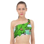 Parrot Hat Cartoon Captain Spliced Up Bikini Top 