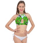 Parrot Hat Cartoon Captain Cross Front Halter Bikini Top