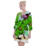 Parrot Hat Cartoon Captain Open Neck Shift Dress