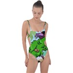 Parrot Hat Cartoon Captain Tie Strap One Piece Swimsuit