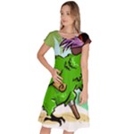 Parrot Hat Cartoon Captain Classic Short Sleeve Dress