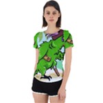 Parrot Hat Cartoon Captain Back Cut Out Sport T-Shirt