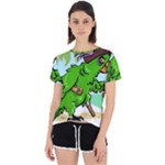 Parrot Hat Cartoon Captain Open Back Sport T-Shirt
