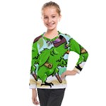 Parrot Hat Cartoon Captain Kids  Long Mesh T-Shirt