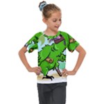 Parrot Hat Cartoon Captain Kids  Mesh Piece T-Shirt
