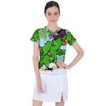 Parrot Hat Cartoon Captain Women s Sports Top