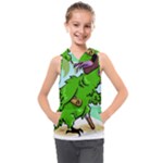 Parrot Hat Cartoon Captain Kids  Sleeveless Hoodie