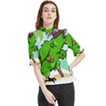 Parrot Hat Cartoon Captain Frill Neck Blouse