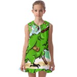 Parrot Hat Cartoon Captain Kids  Pilgrim Collar Ruffle Hem Dress
