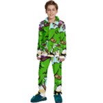 Parrot Hat Cartoon Captain Kids  Long Sleeve Velvet Pajamas Set