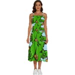 Parrot Hat Cartoon Captain Sleeveless Shoulder Straps Boho Dress