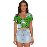 Parrot Hat Cartoon Captain V-Neck Crop Top