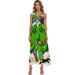 Parrot Hat Cartoon Captain V-Neck Sleeveless Loose Fit Overalls