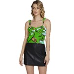 Parrot Hat Cartoon Captain Flowy Camisole Tie Up Top