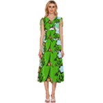 Parrot Hat Cartoon Captain V-Neck Drawstring Shoulder Sleeveless Maxi Dress