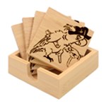 Parrot Hat Cartoon Captain Bamboo Coaster Set