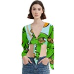Parrot Hat Cartoon Captain Trumpet Sleeve Cropped Top