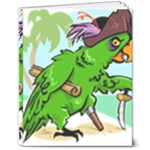 Parrot Hat Cartoon Captain 8  x 10  Softcover Notebook