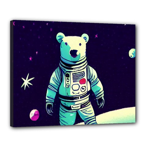 Bear Astronaut Futuristic Canvas 20  x 16  (Stretched) from ArtsNow.com