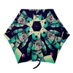 Bear Astronaut Futuristic Mini Folding Umbrellas
