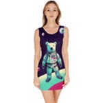 Bear Astronaut Futuristic Bodycon Dress