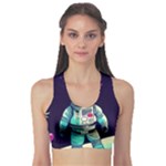 Bear Astronaut Futuristic Fitness Sports Bra