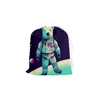 Bear Astronaut Futuristic Drawstring Pouch (Small)