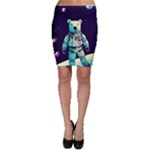 Bear Astronaut Futuristic Bodycon Skirt