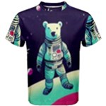 Bear Astronaut Futuristic Men s Cotton T-Shirt