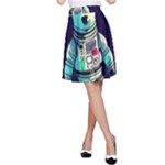 Bear Astronaut Futuristic A-Line Skirt