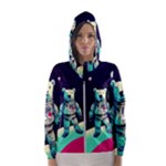 Bear Astronaut Futuristic Women s Hooded Windbreaker