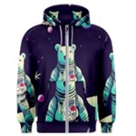 Bear Astronaut Futuristic Men s Zipper Hoodie