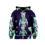 Bear Astronaut Futuristic Kids  Zipper Hoodie