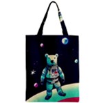 Bear Astronaut Futuristic Zipper Classic Tote Bag