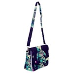 Bear Astronaut Futuristic Shoulder Bag with Back Zipper