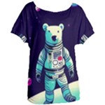 Bear Astronaut Futuristic Women s Oversized T-Shirt