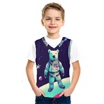 Bear Astronaut Futuristic Kids  Basketball Tank Top