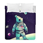 Bear Astronaut Futuristic Duvet Cover Double Side (Full/ Double Size)