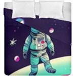Bear Astronaut Futuristic Duvet Cover Double Side (King Size)