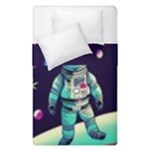 Bear Astronaut Futuristic Duvet Cover Double Side (Single Size)