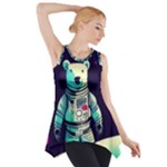 Bear Astronaut Futuristic Side Drop Tank Tunic