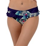 Bear Astronaut Futuristic Frill Bikini Bottoms