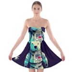 Bear Astronaut Futuristic Strapless Bra Top Dress
